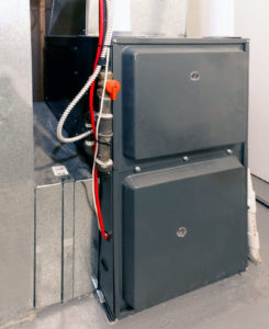 A home high energy efficient furnace in a basement